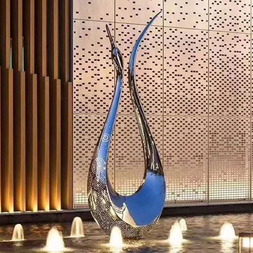 Buy cheap Hotel Entrance Pool Abstract Mirror Decorative Metal Sculpture Fountain from wholesalers