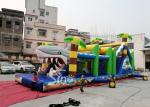 Outdoor Commercial Jungle Shark Inflatable Obstacle Course For Kids And Adults