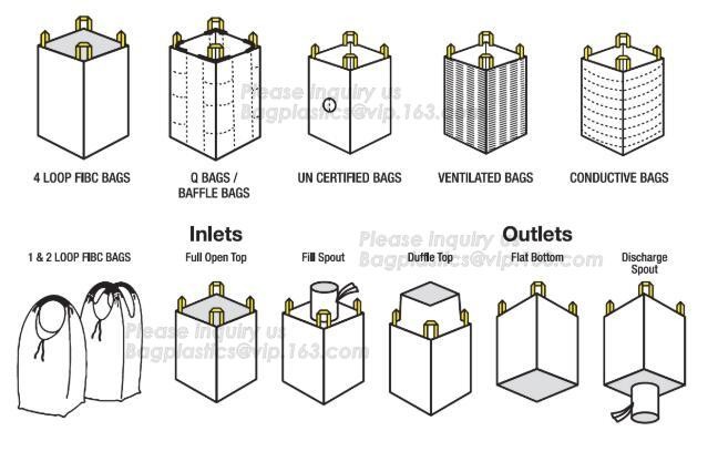 100% New Virgin Polypropylene PP Woven Big Bulk Bag Jumbo Bag FIBC For Packing Sand 1 Ton 1.5 Ton 2 Ton Made In package