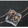 Buy cheap Square Pendant Necklace , Fashion Jewelry Double Ring Pendant, 18K Gold Necklace with China from wholesalers