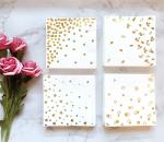 Gold Foil Custom Printed Paper Napkins Compostable For Wedding Party