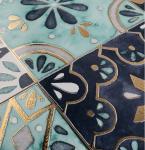 PRIMERA 8.2mm Crystal Polished Tile Decorative Green Golden Silver Line 20x20cm