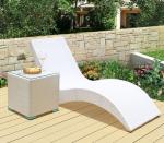 Eco Friendly Beach Swimming Pool PE Rattan S Shaped Lying Bed Lounge Leisure