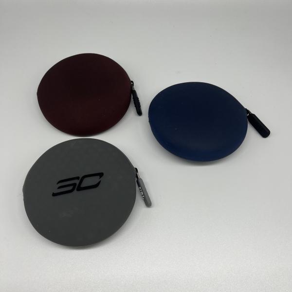 Buy cheap 9*9*2.5CM Zipper Storage Earphone Storage Bag Embossed Logo Headphones from wholesalers