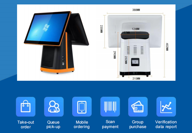Retail Store Desktop Cash Machine with Built-in 80mm Thermal Printer and 2GB/4GB/8GB RAM