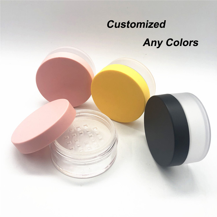 Collar Material AS Custom Empty Acrylic Powder Containers Clear Loose Body Powder Containers Bulk Acrylic Jars With Lids