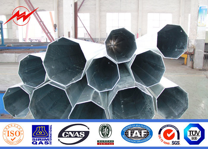 Power Transmission Galvanised Steel Pole High Voltage 3 Section Any Height