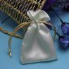 Buy cheap Soft Gift Satin Pouches For Jewelry , Custom Size White Drawstring Bag from wholesalers