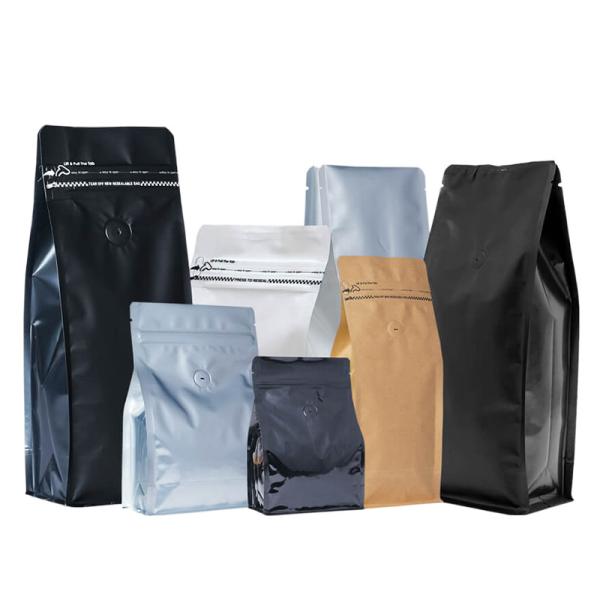 Buy cheap FDA Flat Bottom Coffee Bag 1000g 500g Coffee Bean Packaging With Zipper from wholesalers