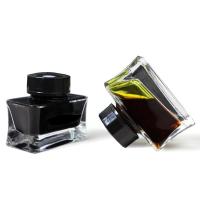 Buy cheap 15 Ml Flat Square Glass Ink Bottle Pen Separate With Black Cap product