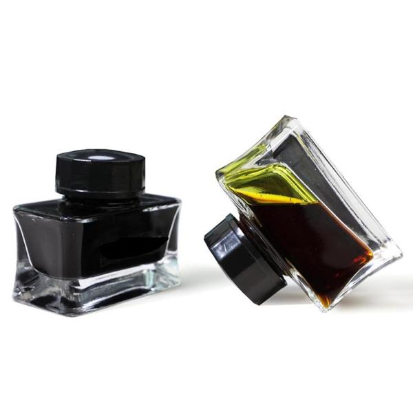 Buy cheap 15 Ml Flat Square Glass Ink Bottle Pen Separate With Black Cap from wholesalers
