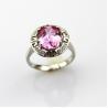 Buy cheap Women Jewelry Oval Pink Cubic Zircon with Rhinestone Sterling Silver Ring(R187) from wholesalers