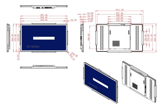 43-Inch Robust Interface Device for Digital Advertising, Large-Scale Command Centers, Healthcare Displays, and Urban Information Panels