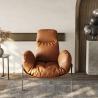Buy cheap Modern Leisure Relax Leather Chair With Ottoman Stainless Steel Base from wholesalers