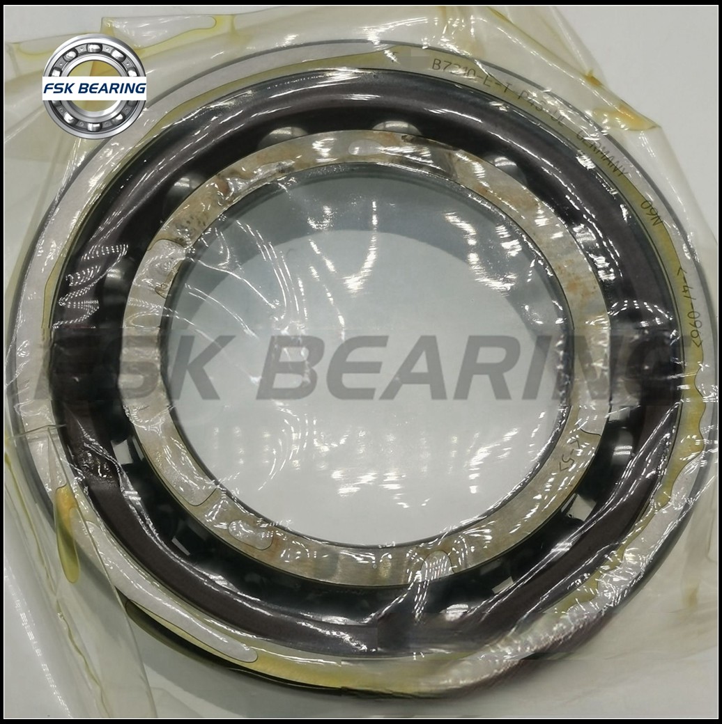 Single Row B7210-E-T-P4S-UL Angular Contact Ball Bearing 50*90*20 mm With Large Steel Balls