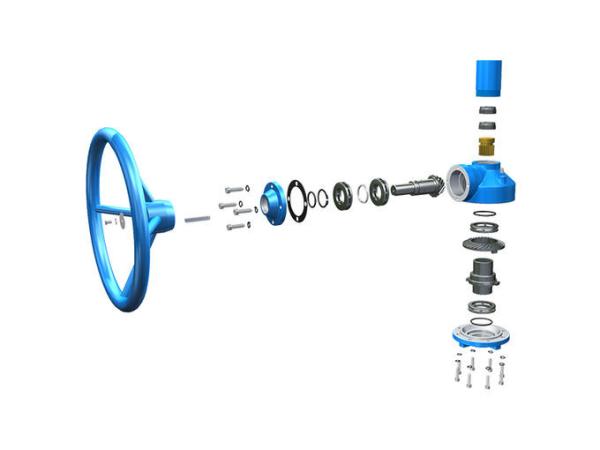 Buy cheap IP67 Multi - Stage Bevel Gear Operator Ductile Iron Casing Welded Hand - Wheel from wholesalers
