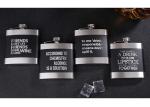 Black Kitchen Household Items 6oz Flat Stainless Steel Hip Flask Laser Lettering