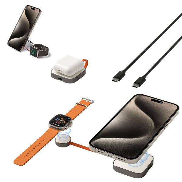 Buy cheap Metal Magnetic 2 In 1 Wireless Charger Space Saving For Iphone 15 Pro Max from wholesalers