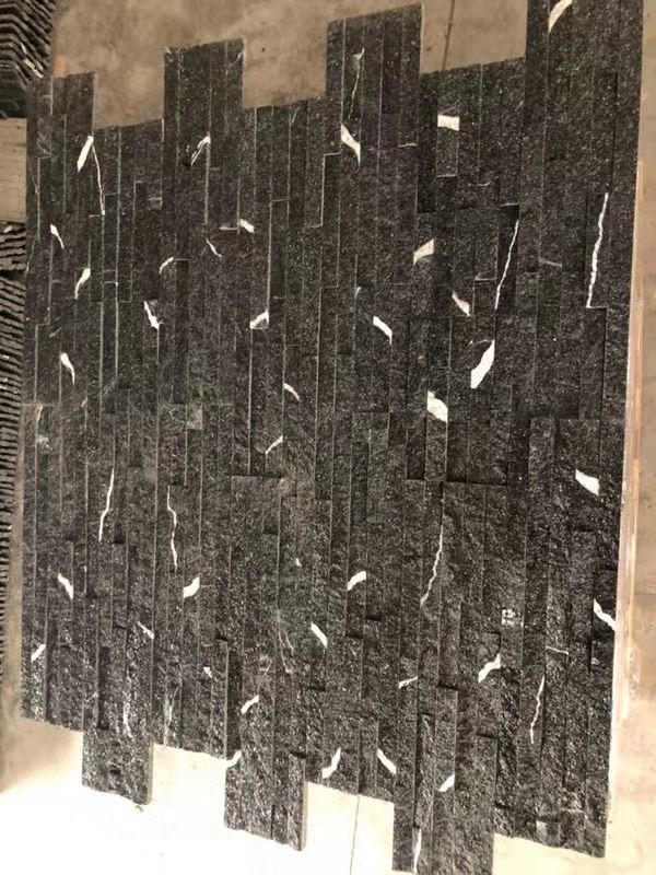 Lighting Black 1-1.5cm Thin Cultured Granite Stone Veneer Panels