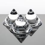 Triple Glass Tealight Candle Holders Triangular Cone Shaped Trio Candle Holder