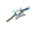 Blue Ladies Quartz Stainless Steel Watch Genuine Leather 10ATM 8 Pcs Stones Mark
