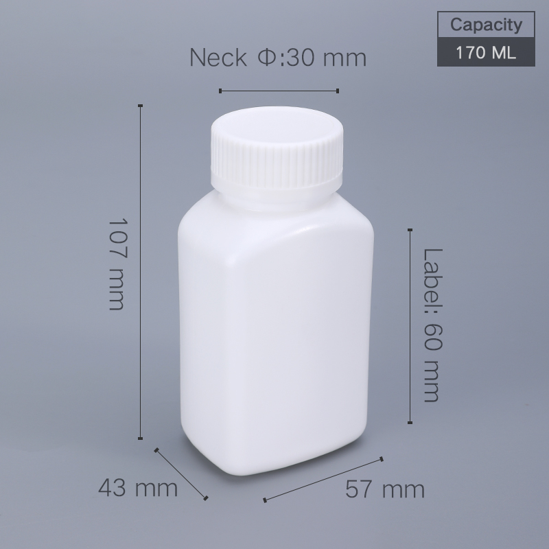 HDPE Collar Pharmaceutical Pill Bottles 50cc 4 Oz White Aluminum Foil Gasket Lid