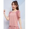 Buy cheap 180g Women'S Athletic Clothing Mesh Splice Short Sleeve Round Neck T Shirt from wholesalers