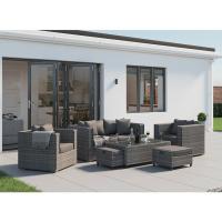 Outdoor Sectional Sofa Patio Conversation Set with Modern Design Wicker Rattan Style