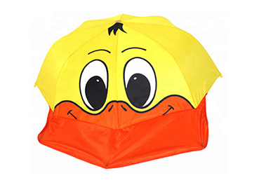 Yellow 3D Kids Duck Umbrella , Children'S Duck Umbrella Sturdy Wind Resistant