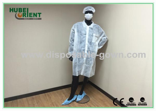 Quality Medical Non-Woven Disposable Lab Coats/Lab Coat For Workers With White Or Blue Color for sale