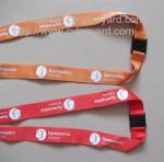 Plastic name badge holder lanyard with breakaway buckle and logo printed,