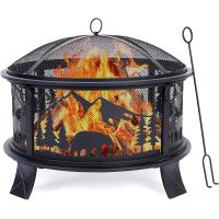 Buy cheap Round Metal Fire Bowl Outside Metal Barbecue Fire Pit With Spark Screen Fire product