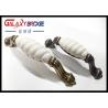 Buy cheap Brass Plated Ceramic Handles And Knobs 128mm Elegance Style porcelain Furniture Fittings from wholesalers