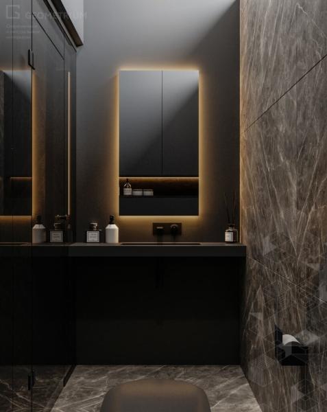 Sleek Design Mount Bathroom Cabinet Wash Basin Top Full Set Vanity With Led