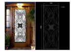 Oval Shaped Iron Glass Entry Doors , Antiseptic Wrought Iron Doors With Glass
