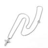 Buy cheap Stainless steel white gold cross pendant necklace with fresh diamond arrangement and full diamond cross necklace from wholesalers