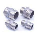 Male Hexagonal Nipple Fitting Silver Sanitary Stainless Steel 201 304 316 Thread