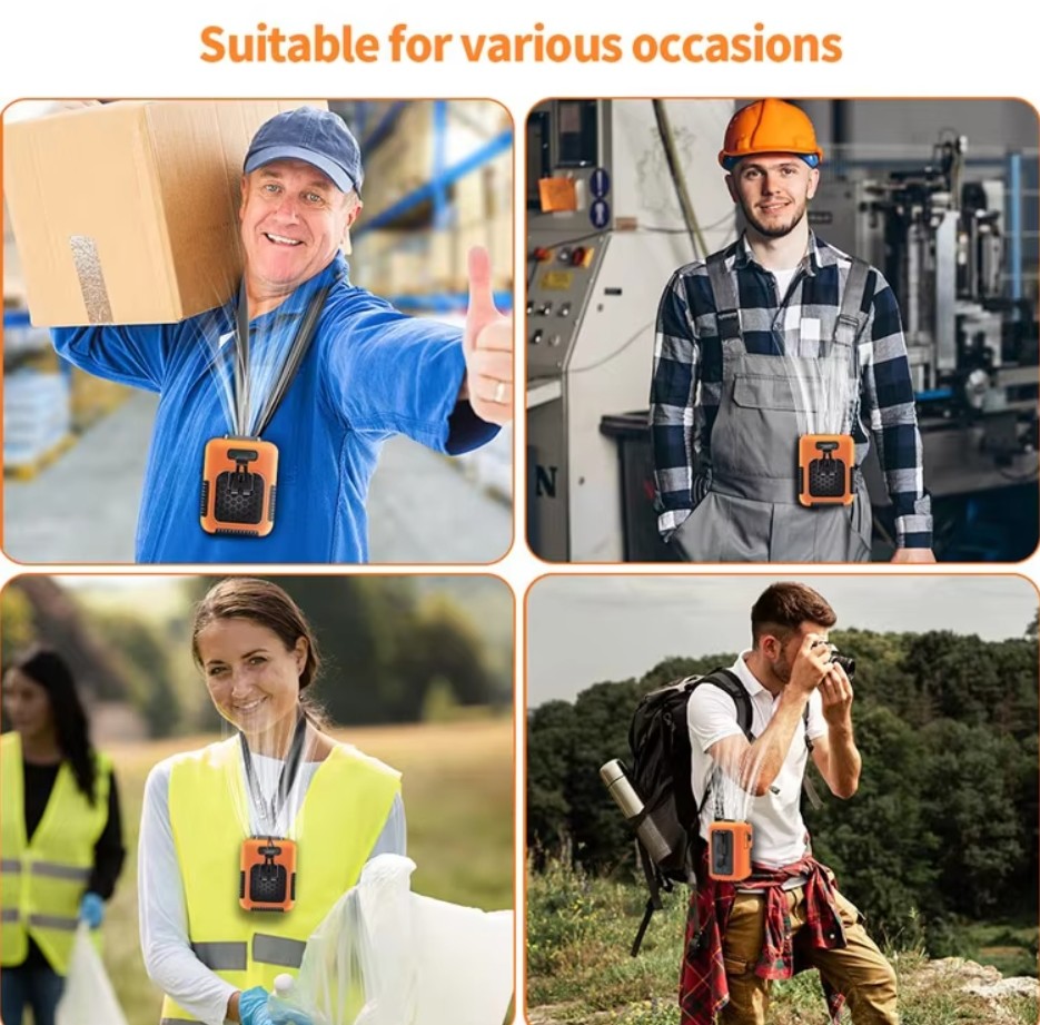 Socool Fan Clip Waist Fan 8000mAh3 Speed Levels Multifunctional Portable Fan Indoor/Outdoor ABS Body Silicone Jacket Manganese Steel Hook Manganese