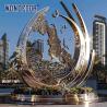 Buy cheap Large outdoor square forged metal abstract ring stainless steel sculpture from wholesalers