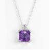 Buy cheap 10mm 925 Silver Gemstone Pendant Rhodium Plated Purple from wholesalers