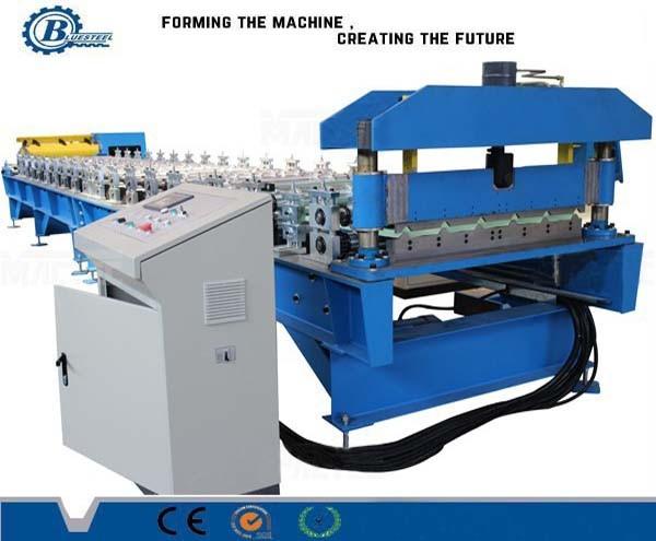 Buy cheap Metal Steel Roof Panel Roll Forming Machine Blue PLC Control from wholesalers