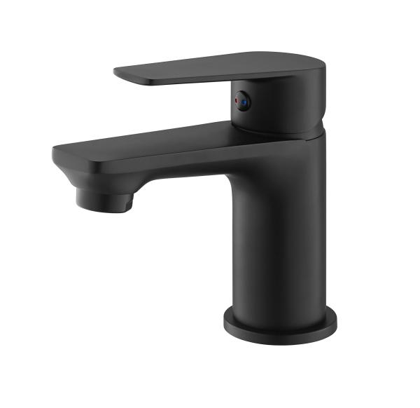 Matte Black Bathroom Sink Faucet Single Lever Polished Hot And Cold Wash Basin