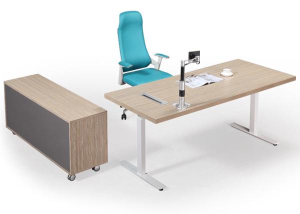 Buy cheap Bamboo Grey Modern Executive Desk / Simple MFC Office Furniture from wholesalers