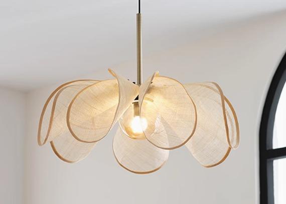 Buy cheap French cream style chandelier Nordic simple restaurant living room bedroom Japanese style high-grade flower-shaped lamp from wholesalers