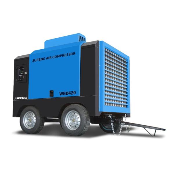 Buy cheap 420 Cfm Mobile Diesel Screw Air Compressor 10 - 12 Bar Working Pressure from wholesalers