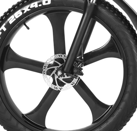 26 inch Disc Brake Folding Frame Fat Ebike with 48V 1000W Motor and 12.8AH Hidden Battery