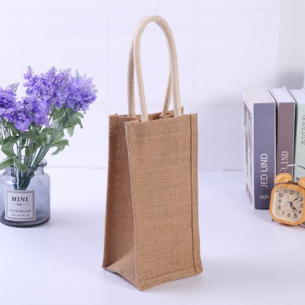 Buy cheap Natural Linen Jute Tote Wine Bottle Holder Bag from wholesalers