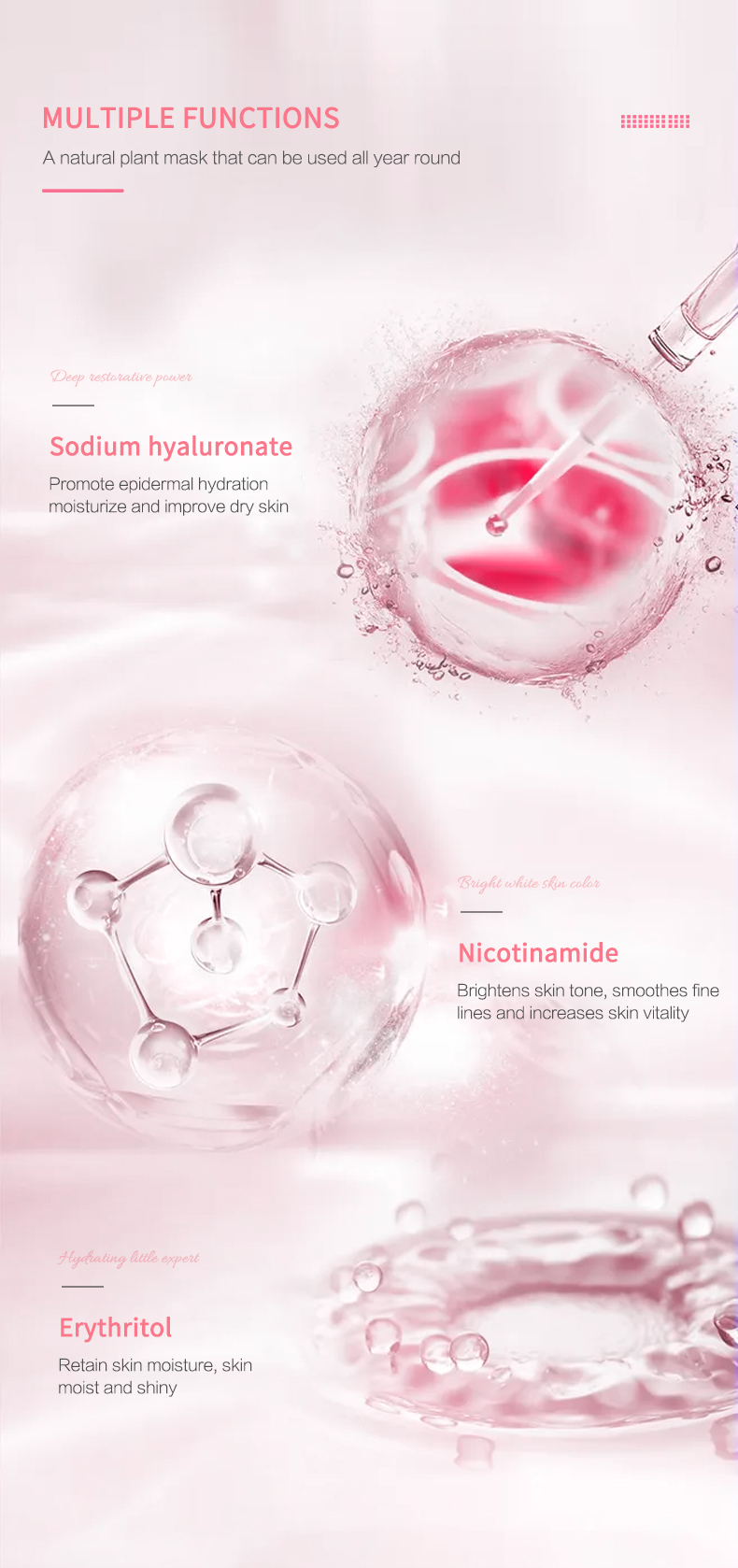 Plant Petal Brightening Facial Mask OEM Skin Care Products Hydrated