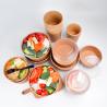 Buy cheap Kraft Paper Food Takeaway Box Fruit Salad Packaging Containers With Plastic Cover from wholesalers