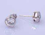 Sparkling CZ Silver Stud Earrings Hypoallergenic Nickel Free Jewelry Oval Heart